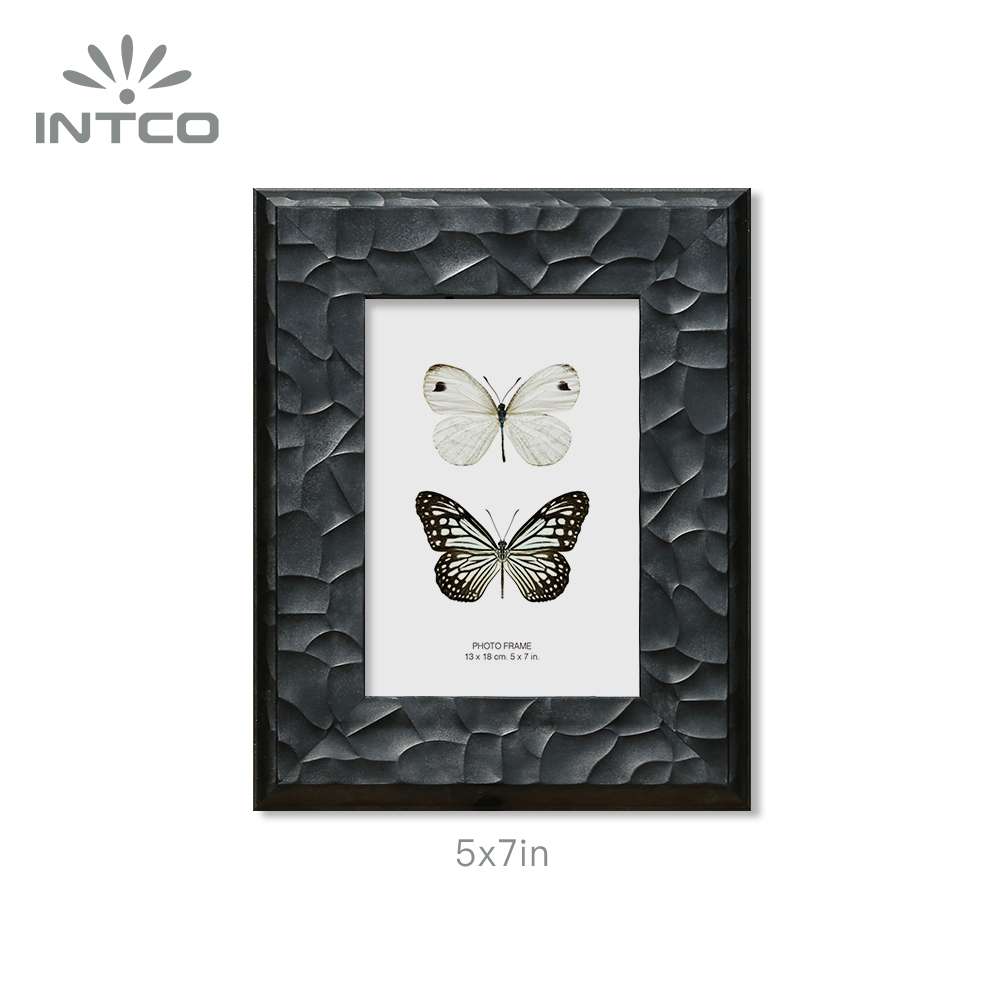 5x7in modern black embossed picture frame